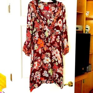 JOHNNY WAS  Floral Dress, Size Medium